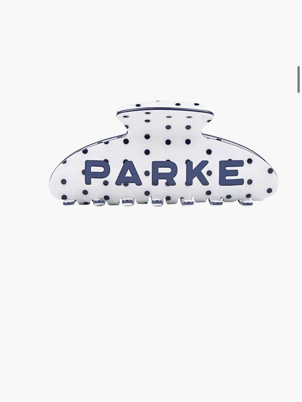 PARKE White & Navy Polka Dot Hair Claw